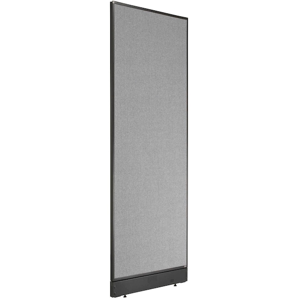 Interion By Global Industrial Interion Non-Electric Office Partition Panel with Raceway, 24-1/4inW x 76inH, Gray 277662NGY - main